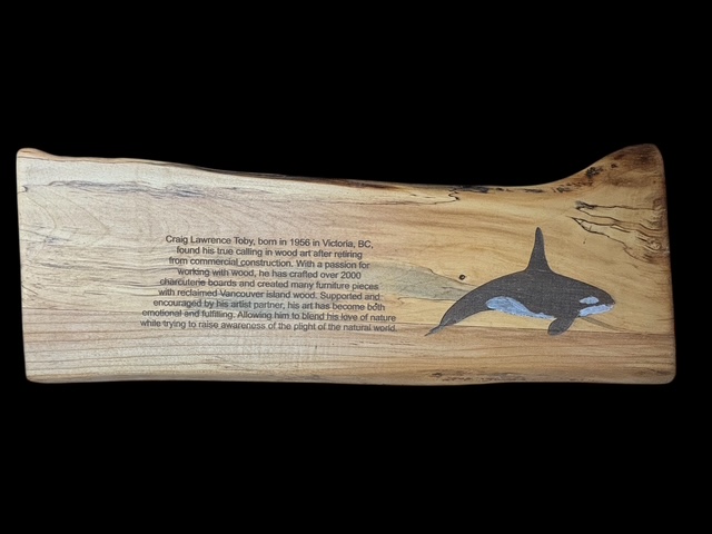 Engraved orca charcuterie board